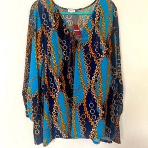 avenue plus size blouse top blue 26/28